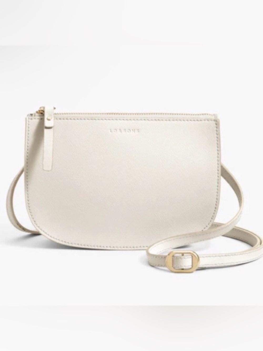 LO & SONS Cream Napa leather Waverly 2 Large convertible Crossbody/belt bag
